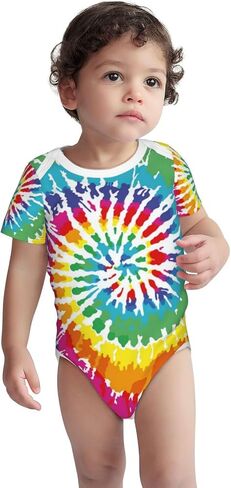 Tie Dye Baby Clothes Onesie Short Sleeve Infant Rainbow Baby Stuff Shower Gifts for Boys Girls 0-3 Month in Saudi Arabia