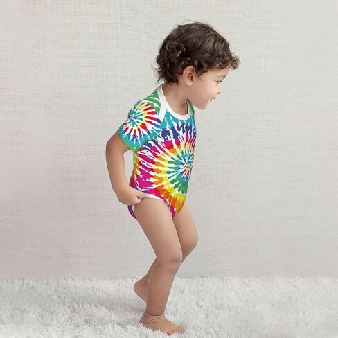 Tie Dye Baby Clothes Onesie Short Sleeve Infant Rainbow Baby Stuff Shower Gifts for Boys Girls 0-3 Month in Saudi Arabia