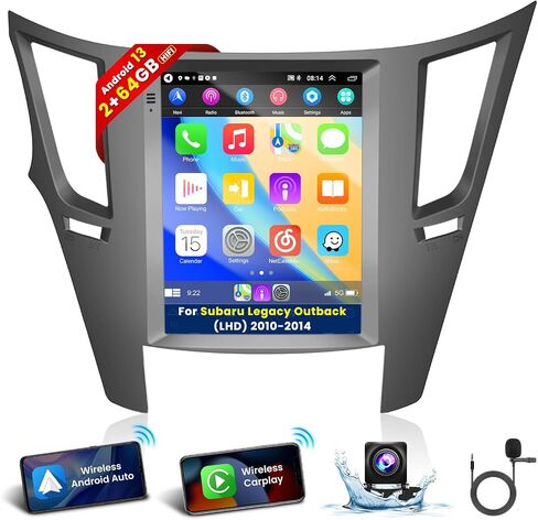 Hi-Fi 2+64G Android 13 CarPlay Car Stereo Radio for Subaru Legacy Outback 2010-2014, 9.7'' HD Touch Screen Compatible with Android Auto, AHD Backup Camera, Mirror Link, GPS, WiFi in Saudi Arabia