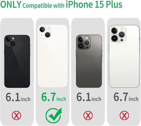 JJGoo متوافق مع حافظة iPhone 15 Plus، حافظة هاتف شفافة مقاومة للصدمات، غطاء واقٍ خلفي صلب مضاد للخدش من البولي كربونات، شفاف in Kuwait