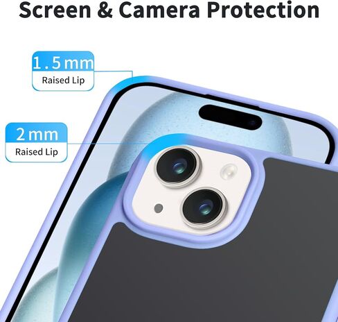 JJGoo متوافق مع حافظة iPhone 15 Plus، حافظة هاتف شفافة مقاومة للصدمات، غطاء واقٍ خلفي صلب مضاد للخدش من البولي كربونات، شفاف in Kuwait