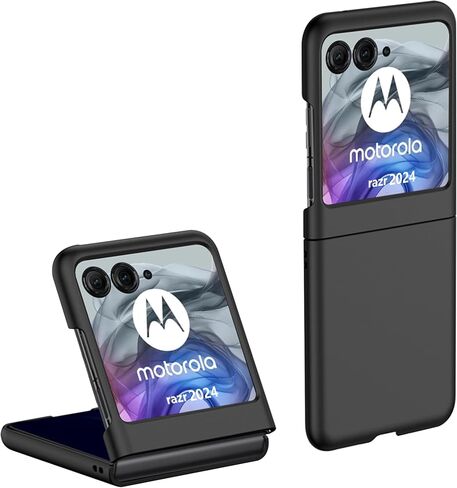 جراب Motorola Moto Razr 2024 (وليس Razr Plus)، عالي الجودة، هيكل صلب، مقاوم للخدش، ملمس مضاد للانزلاق باللون الأسود in Saudi Arabia