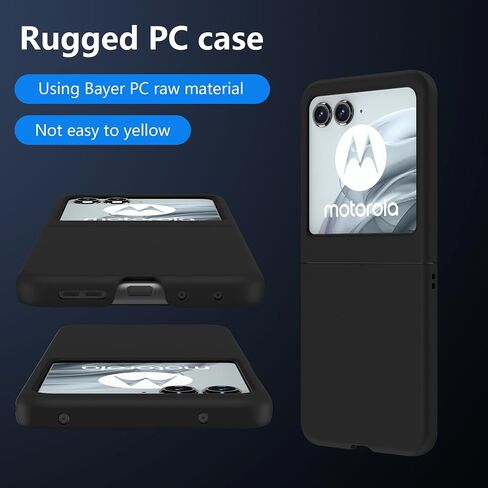 جراب Motorola Moto Razr 2024 (وليس Razr Plus)، عالي الجودة، هيكل صلب، مقاوم للخدش، ملمس مضاد للانزلاق باللون الأسود in Saudi Arabia