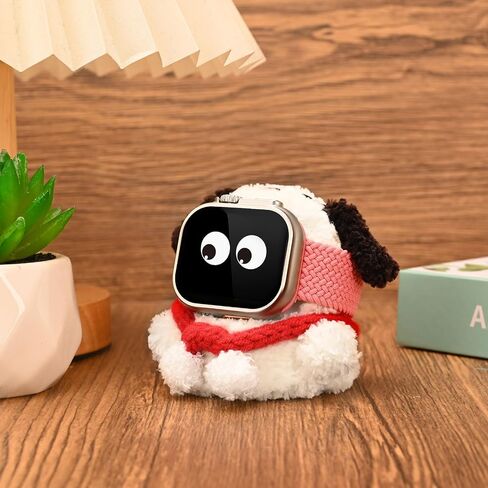حامل شاحن متوافق مع Apple Watch Series Ultra2/Ultra/9/8/Se2/7/6/Se/5/4/3/2/1، يدعم وضع منضدة (كلب وشاح أحمر) in Saudi Arabia