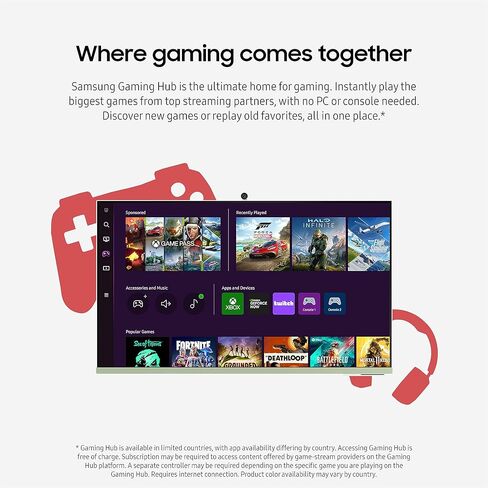 Samsung 27" M80C UHD HDR Smart Computer Monitor Screen with Streaming-TV, Slimfit-Camera Included, Wireless Remote PC Access, Alexa Built-in (LS27CM80GUNXZA), Spring Green (Renewed) in Saudi Arabia