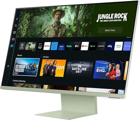 Samsung 27" M80C UHD HDR Smart Computer Monitor Screen with Streaming-TV, Slimfit-Camera Included, Wireless Remote PC Access, Alexa Built-in (LS27CM80GUNXZA), Spring Green (Renewed) in Saudi Arabia