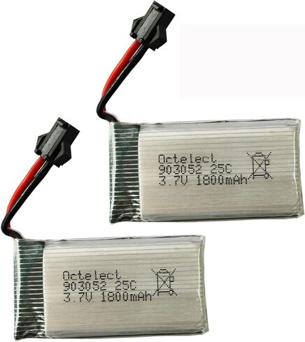 Drone Battery 903052 1800mah 3.7V Lipo Battery for KY601S X5 X5S X5C X5SC X5HC X5SH X5SW M18 H5P H11D H11C T64 T04 T05 F28 F29 T56 T57 with JST and SM for Option (JST Port) in Saudi Arabia