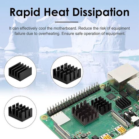 21Pcs Heatsink Kit Aluminum + Copper Cooler Cooling Set Protect The Motherboard, for Raspberry Pi 4, Raspberry Pi 3 B+ with Thermal Conductive Adhesive Tape in Saudi Arabia