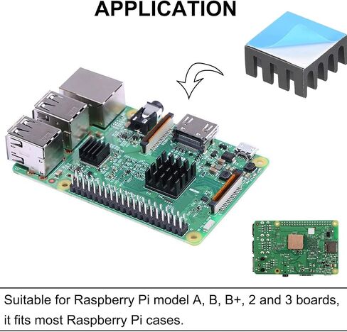 21Pcs Heatsink Kit Aluminum + Copper Cooler Cooling Set Protect The Motherboard, for Raspberry Pi 4, Raspberry Pi 3 B+ with Thermal Conductive Adhesive Tape in Saudi Arabia
