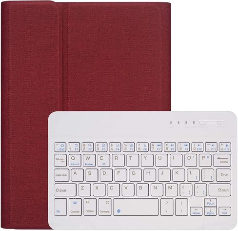 حافظة لجهاز iPad 9.7 الجديد مع لوحة مفاتيح لاسلكية قابلة للفصل وحامل قلم، حافظة حماية ذكية نحيفة للنوم/الاستيقاظ التلقائي لجهاز Air1&Air2 وPro9.7 و2017 iPad و2018 iPad، أحمر in Kuwait