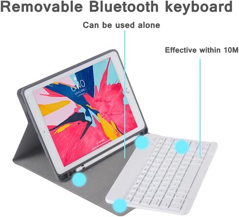 حافظة لجهاز iPad 9.7 الجديد مع لوحة مفاتيح لاسلكية قابلة للفصل وحامل قلم، حافظة حماية ذكية نحيفة للنوم/الاستيقاظ التلقائي لجهاز Air1&Air2 وPro9.7 و2017 iPad و2018 iPad، أحمر in Kuwait