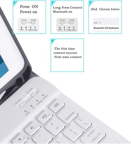 حافظة لجهاز iPad 9.7 الجديد مع لوحة مفاتيح لاسلكية قابلة للفصل وحامل قلم، حافظة حماية ذكية نحيفة للنوم/الاستيقاظ التلقائي لجهاز Air1&Air2 وPro9.7 و2017 iPad و2018 iPad، أحمر in Kuwait