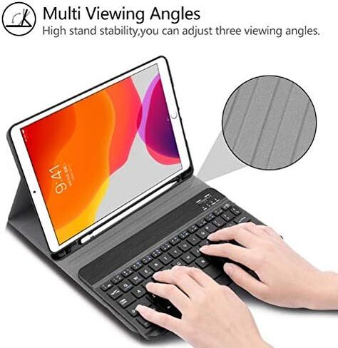 حافظة لجهاز iPad 9.7 الجديد مع لوحة مفاتيح لاسلكية قابلة للفصل وحامل قلم، حافظة حماية ذكية نحيفة للنوم/الاستيقاظ التلقائي لجهاز Air1&Air2 وPro9.7 و2017 iPad و2018 iPad، أحمر in Kuwait