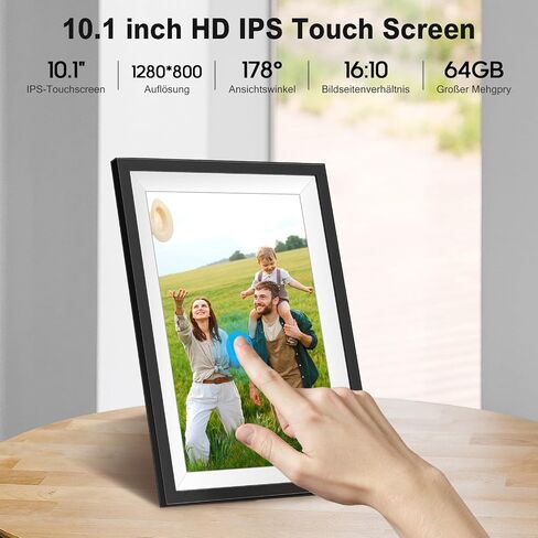 Frameo Digital Picture Frame,10.1 Inch WiFi Digital Photo Frame, 1280x800 IPS Touch Screen,Easy Load from Phone 64GB Digital Frame,Auto Rotating,Share Pohto or Video by Electronic Picture Frame in Saudi Arabia