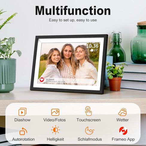 Frameo Digital Picture Frame,10.1 Inch WiFi Digital Photo Frame, 1280x800 IPS Touch Screen,Easy Load from Phone 64GB Digital Frame,Auto Rotating,Share Pohto or Video by Electronic Picture Frame in Saudi Arabia