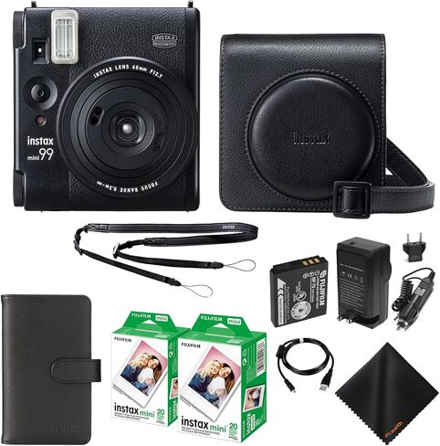 كاميرا Fujifilm Instax Mini 99 الفورية مع حافظة كاميرا Instax Mini 99، ألبوم صور Instax Mini، عبوتين من الأفلام الفورية (20 صورة) وقطعة قماش تنظيف من الألياف الدقيقة من Waith (مجموعة الحزمة الأساسية) in Saudi Arabia