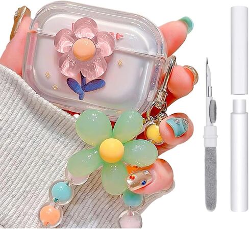 Compatible with Airpods Pro 1st/2nd Generation Case with Cleaning Kit, Airpods pro 2 Case Cover Rugged Shockproof Airpod pro 2 Protective Case for Girl Women Compatible with Airpods pro 1st/2nd in Saudi Arabia