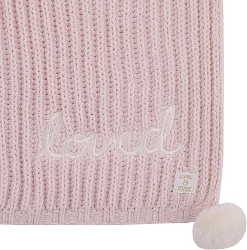 بطانية أطفال من NOJO Loved Pink Chenille فائقة النعومة مع تطريز in Saudi Arabia