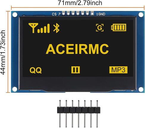 2.42 inch 128x64 OLED LCD Display Module SSD1309 7 Pin SPI/IIC I2C Serial Interface for Arduino UNO R3 (Blue) in Saudi Arabia