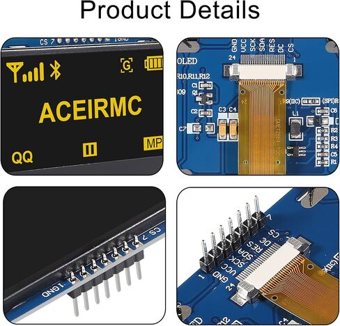 2.42 inch 128x64 OLED LCD Display Module SSD1309 7 Pin SPI/IIC I2C Serial Interface for Arduino UNO R3 (Blue) in Saudi Arabia