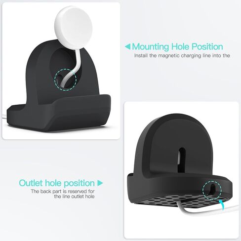 TUCANA Charger Stand Compatible with Google Pixel Watch, Durable Silicone with Non-Slip Stable Base (Black) in Saudi Arabia