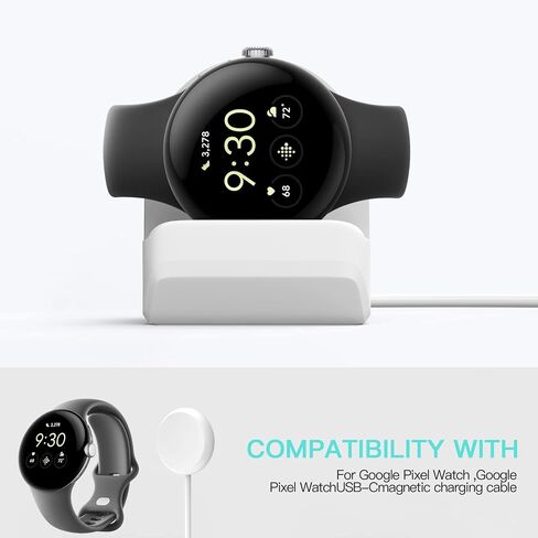TUCANA Charger Stand Compatible with Google Pixel Watch, Durable Silicone with Non-Slip Stable Base (Black) in Saudi Arabia