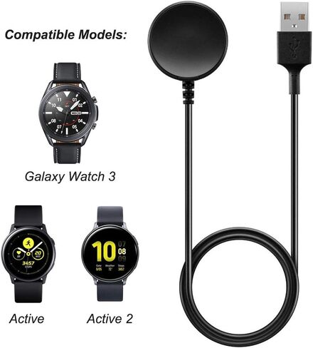 شاحن لساعة Samsung Galaxy Watch 6 / Watch 5 / Watch 4/4 Classic/Watch 3، كابل USB لقاعدة الشحن لجهاز Galaxy Active/Active 2 (3.3 قدم / 100 سم) in Kuwait