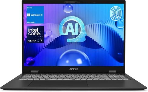 MSI Prestige 16 Intel Evo AI Laptop, 16" WQXGA Display, Intel Ultra 7 155H, 32GB RAM, 2TB SSD, Fingerprint Reader, Backlit KB, Numeric KP, HDMI, RJ45, Webcam, Killer Wi-Fi 7, Windows 11 Home, Grey in Saudi Arabia