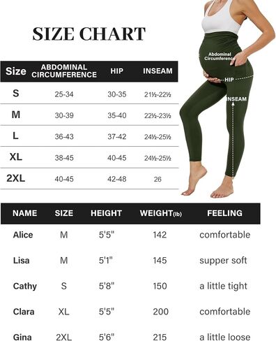 UBCUTE 2 Pack Women's Maternity Leggings with Pockets Over The Belly-High Waist Pregnancy Yoga Workout Pants Active Wear in Saudi Arabia