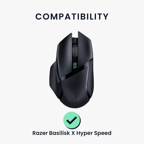 kwmobile Mouse Feet Replacement Compatible with Razer Basilisk X Hyper Speed Computer Mouse Skates Sticker - Black in Saudi Arabia