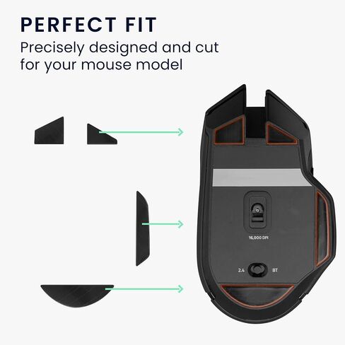 kwmobile Mouse Feet Replacement Compatible with Razer Basilisk X Hyper Speed Computer Mouse Skates Sticker - Black in Saudi Arabia