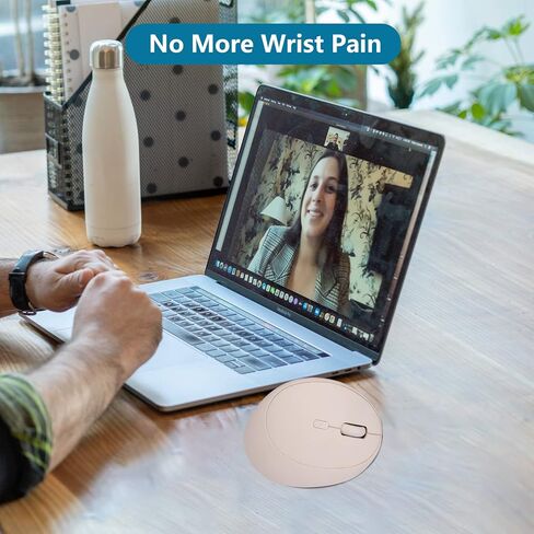 ماوس عمودي، ماوس بصري مريح لاسلكي قابل لإعادة الشحن 2.4 جيجا مع 3 نقاط لكل بوصة قابلة للتعديل للأيدي الصغيرة المتوسطة، فأرة كمبيوتر محمولة لاسلكية مع جهاز استقبال USB للكمبيوتر المكتبي والكمبيوتر المحمول MacBook PC (أبيض) in Kuwait