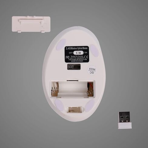 ماوس عمودي، ماوس بصري مريح لاسلكي قابل لإعادة الشحن 2.4 جيجا مع 3 نقاط لكل بوصة قابلة للتعديل للأيدي الصغيرة المتوسطة، فأرة كمبيوتر محمولة لاسلكية مع جهاز استقبال USB للكمبيوتر المكتبي والكمبيوتر المحمول MacBook PC (أبيض) in Kuwait