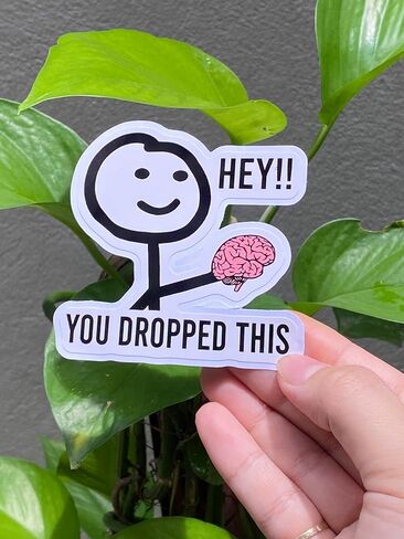 Pack 3 You Dropped This Meme Something Brain for Teachers Laptop Water Bottles Sticker 3" in Saudi Arabia