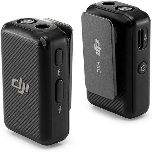ميكروفون DJI (2 TX + 1 RX + علبة شحن) ميكروفون Lavalier لاسلكي، نطاق 820 قدمًا، بطارية 15 ساعة، إلغاء الضوضاء للكمبيوتر الشخصي، iPhone، Andriod، تسجيل المقابلة، مدونات الفيديو + ميكروفونات Lavalier على الباب الدوار in Saudi Arabia