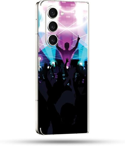 MightySkins Skin Compatible With Samsung Galaxy Z Fold 5 Full Wrap - Dark Hibiscus | Protective, Durable, and Unique Vinyl Decal wrap cover | Easy To Apply, Remove, and Change Styles | Made in the USA in Saudi Arabia
