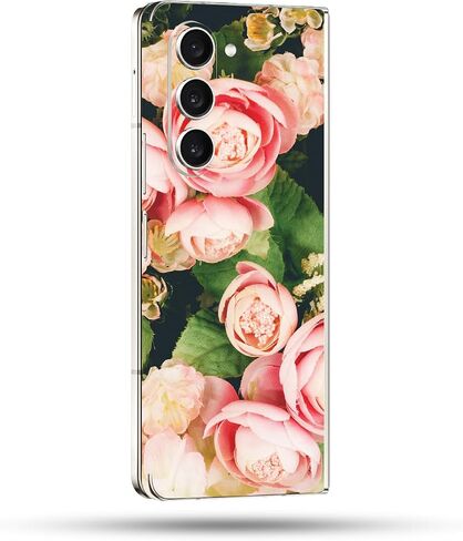 MightySkins Skin Compatible With Samsung Galaxy Z Fold 5 Full Wrap - Dark Hibiscus | Protective, Durable, and Unique Vinyl Decal wrap cover | Easy To Apply, Remove, and Change Styles | Made in the USA in Saudi Arabia