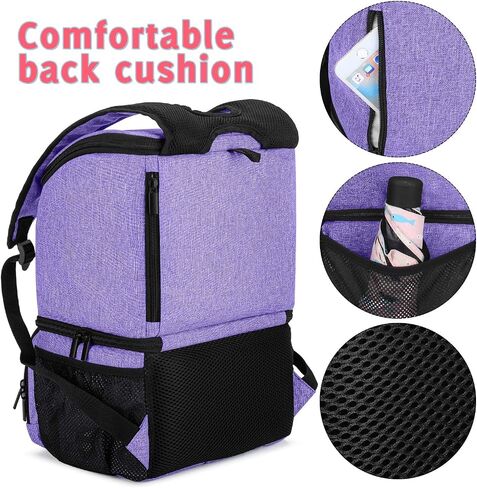 Teamoy Breast Pump Backpack with Cooler Compartment for Breast Pump, Cooler Bag, Breast Milk Bottles and More, Double Layer Pumping Bag for Working Moms, Black(Bag Only) in Saudi Arabia