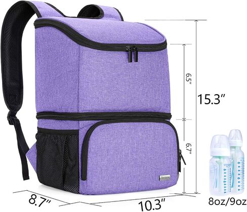 Teamoy Breast Pump Backpack with Cooler Compartment for Breast Pump, Cooler Bag, Breast Milk Bottles and More, Double Layer Pumping Bag for Working Moms, Black(Bag Only) in Saudi Arabia