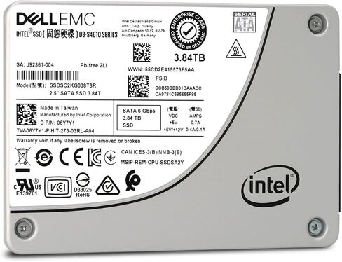 Dell Intel S4610 3.84 تيرابايت SATA 6 جيجابت/ثانية 2.5 بوصة SSD للمؤسسات - SSDSC2KG038T8RP in Kuwait