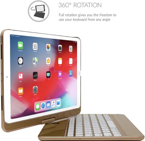 حافظة Snugg iPad 10.2 مع لوحة مفاتيح/ حافظة iPad Air الجيل الثالث مع لوحة مفاتيح/ حافظة لوحة مفاتيح iPad Pro 10.5 - حافظة لوحة مفاتيح iPad 10.2 بإضاءة خلفية - حافظة iPad 10.2 بوصة قابلة للدوران 360 درجة مع لوحة مفاتيح in Kuwait