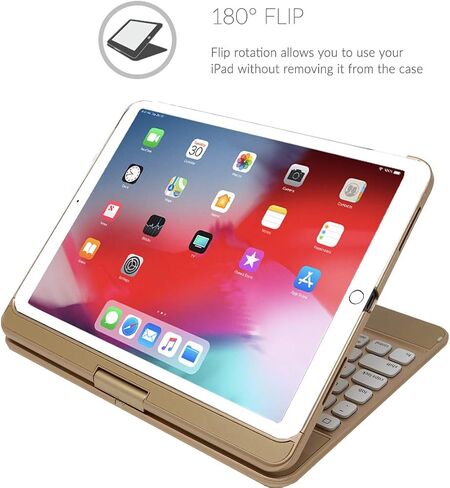 حافظة Snugg iPad 10.2 مع لوحة مفاتيح/ حافظة iPad Air الجيل الثالث مع لوحة مفاتيح/ حافظة لوحة مفاتيح iPad Pro 10.5 - حافظة لوحة مفاتيح iPad 10.2 بإضاءة خلفية - حافظة iPad 10.2 بوصة قابلة للدوران 360 درجة مع لوحة مفاتيح in Kuwait