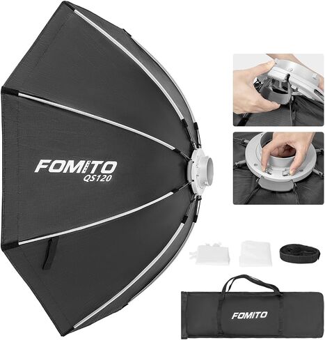 FOMITO 24"x35"/60x90cm Rectangular Softbox, Quick Release Bowens Mount Softbox with Honeycomb Grid, Light Diffusers, Bag for Godox SL-60W SL60IID SL150R SL300R Aputure 120d etc in Kuwait