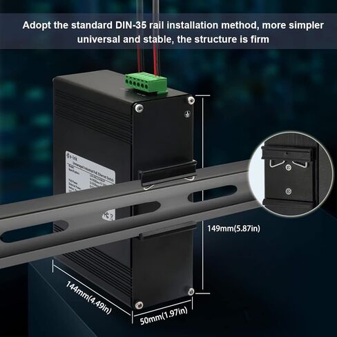 Industrial 14-Port PoE Switch Support 4-Port 1G SFP and 2-Port 10G SFP+, Hardened Gigabit 8-Port RJ45 10/100/1000Mbps 802.3at PoE Unmanaged Ethernet Fiber Switch DIN Rail Mount in Saudi Arabia
