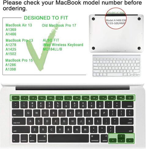 Arabic Language Silicone Keyboard Cover Skin for MacBook Pro 13" 15" 17" (2015 or Older Version),for MacBook Air 13" A1369/A1466,USA Layout Protective Skin,Black in Kuwait