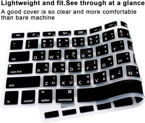 Russian US Keyboard Cover for MacBook Air 13" Pro 13" 15" 17",Black in Saudi Arabia