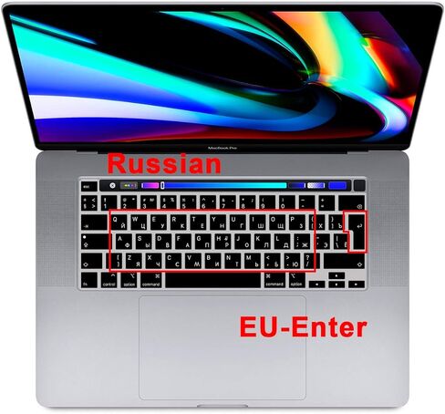 Arabic Language Silicone Keyboard Cover Skin for MacBook Pro 16 inch A2141 2019+,for MacBook Pro 13 with Magic Keyboard &for MacBook Pro M1 Chip A2338/A2251/A2289 2020+ EU Version in Kuwait