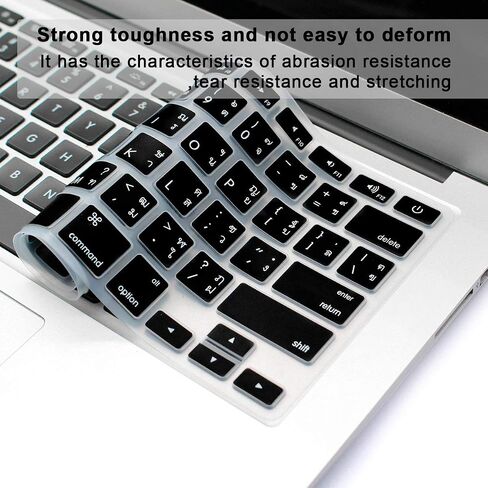 Russian US Keyboard Cover for MacBook Air 13" Pro 13" 15" 17",Black in Saudi Arabia