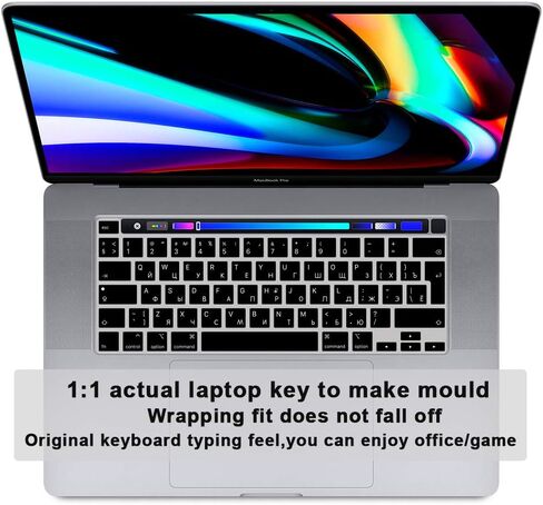 Arabic Language Silicone Keyboard Cover Skin for MacBook Pro 16 inch A2141 2019+,for MacBook Pro 13 with Magic Keyboard &for MacBook Pro M1 Chip A2338/A2251/A2289 2020+ EU Version in Kuwait