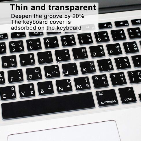Russian US Keyboard Cover for MacBook Air 13" Pro 13" 15" 17",Black in Saudi Arabia